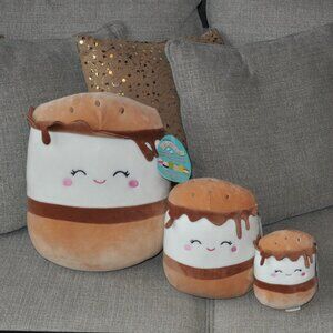 Lot of 3 New with tags 12" 8" and 5" Carmelita SMORE Squishmallow Plush Toy